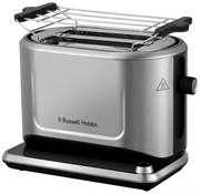Τοστιέρα ψωμιού Russell Hobbs Attentiv 26210-56, 1640W, 2 φέτες, 6 στάδια, κεντράρισμα, έλεγχος αφής, LED, αποθήκευση, υψηλή ανύψωση, χωρίς BPA και PFAS, Inox/μαύρο
