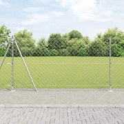 vidaXL Σετ Στύλων Φράχτη Ασημί 10 x 1.2 μ Επικαλυμμένος Χάλυβας