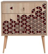 Συρταριέρα Trio 869VEL3430 80x40x90cm Oak-Red