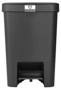 Brabantia 1008482 Stepup Κάδος Απορριμμάτων Γκρι με Πεντάλ 25L, Dark Grey