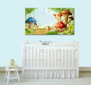 Παιδικός πίνακας σε καμβά με μανιταρόσπιτο KNV014 40cm x 90cm