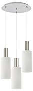 Φωτιστικό Οροφής  SE21-NM-4-3NM-GL3 ADEPT TUBE Nickel Matt Pendant White Glass+ - 51W - 100W - 77-8474