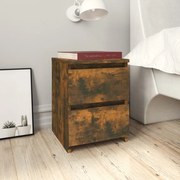 vidaXL Κομοδίνα 2 Τεμ. Καπνιστή Δρυς 30x30x40 εκ. Επεξεργασμένο Ξύλο