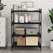 vidaXL Δίσκος Βιβλιοθήκης 4 pcs Μαύρο 100 x 40 x 1.5 εκ. Μοριοσανίδα