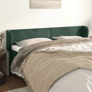Κεφαλάρι με Πτερύγια Σκούρο Πράσινο 183x23x78/88 εκ. Βελούδινο - Πράσινο