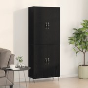 vidaXL Υψηλή Βαθμίδα Μαύρο Δρυς 69,5x34x180 εκ Επεξεργασμένο Ξύλο