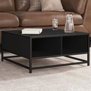 vidaXL Τραπεζάκι Σαλονιού Μαύρο 60,5x60,5x30 εκ. Επεξ. Ξύλο &amp; Μέταλλο