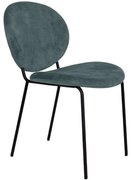 Καρέκλα Beetle 03-0909 60,5x54x84,5cm Water Green Βελούδο, Μέταλλο
