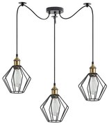 Φωτιστικό Οροφής Magnum 77-8705 45x45x300cm 3xE27 60W Black-Bronze Homelighting