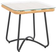 Τραπέζι Μεταλλικό Gerry Με Wicker Μπεζ 50x50x48,5 Εκ.