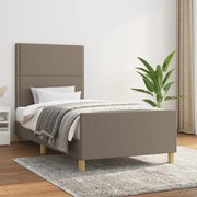 vidaXL Σκελετός Κρεβατιού Χωρίς Στρώμα Taupe 90x190 εκ. Υφασμάτινο