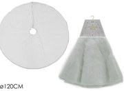 Χριστουγεννιάτικη Βάση Δέντρου Συνθετική Γούνα Λευκό Φ120cm