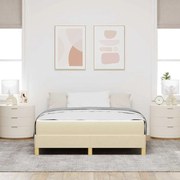 vidaXL Κρεβάτι με ελατήρια Κρέμα, Καφέ 140 x 200 cm
