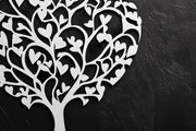 Σετ των 2 Intra απο ξύλο plywood 3mm-4mm πάχος – Paper Cut Love Tree Δίασταση 20x20 cm INTRAFABR-112675034