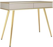 Κονσόλα Oro T102_Bz_GL 102x50x80cm Beige-Gold Μελαμίνη,Μέταλλο