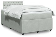 vidaXL Κρεβάτι Boxspring με Στρώμα Ανοιχτό Γκρι 120x200 εκ. Βελούδινο