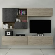 LUXUS ΣΥΝΘΕΤΟ SONOMA ΣΚΟΥΡΟ CEMENT ΣΚΟΥΡΟ 240x40xH200cm 05-0292