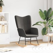 vidaXL Χαλαρωτική Καρέκλα Σκούρο Γκρι Ύφασμα Σατίνας