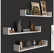 Ραφιέρα τοίχου Tyrion Megapap 3 τεμαχίων από μελαμίνη λευκό 90x15x12εκ. GP041-0028,1-GP041-0028,1-Λευκό GP041-0028,1