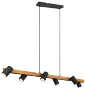 Φωτιστικό Οροφής - Ράγα Marley 312490632 115x20x150cm 6xGU10 35W Natural-Black Trio Lighting