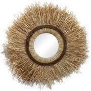 Καθρέπτης Tabrane Inart sisal σε φυσικό χρώμα Φ110x4εκ (1 τεμάχια)