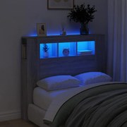Κεφαλάρι Κρεβατιού με LED Γκρι Sonoma 120x18,5x103,5 εκ 837342