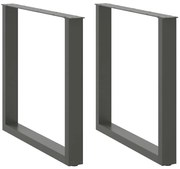 vidaXL Πόδια Τραπεζαρίας σε Σχήμα U 2 τεμ. Ανθρακί 80x(72-73) εκ. Ατσάλι