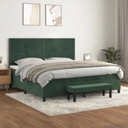 ΚΡΕΒΑΤΙ BOXSPRING ΜΕ ΣΤΡΩΜΑ ΣΚΟΥΡΟ ΠΡΑΣΙΝΟ 200X200ΕΚ. ΒΕΛΟΥΔΙΝΟ 3137806