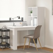 vidaXL Γραφείο με ράφι Λευκό 122 x 67 x 145 εκ. Επεξεργασμένο ξύλο