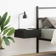 vidaXL Κομοδίνο Κρεμαστό Μαύρο 40 x 30 x 15 εκ. από Επεξεργασμένο Ξύλο
