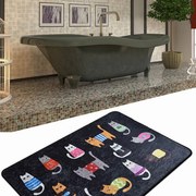 Πατάκι Μπάνιου Black Cats Djt 882CHL2179 Black-Multi Conceptum Hypnose 60 x 90 Πολυέστερ