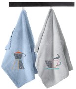 Πετσέτες Κουζίνας Gourmet 21 (Σετ 2τμχ) Grey-Blue Guy Laroche 35x50cm Microfiber