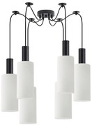 SE21-BL-4-BL6-GL3 ADEPT TUBE Black Pendant White Glass+