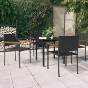 vidaXL Σετ Τραπεζαρίας Κήπου 5 Τεμαχίων Μαύρο