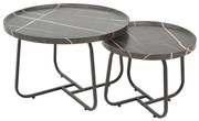 Τραπέζια Σαλονιού Crismory 029-000241 (Σετ 2Τμχ) 50x50x40,5/70x70x46,5cm Black