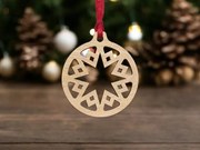 Σετ των 3 Intra απο ξύλο plywood 3mm-4mm πάχος – Στρογγυλό διακοσμητικό μπιχλιμπίδι Χριστουγεννιάτικου Δέντρου 40x40 cm INTRAVECTRY-MY545339