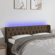 Κεφαλάρι Κρεβατιού LED Σκούρο Καφέ 163x16x78/88 εκ. Υφασμάτινο 3123581
