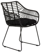 Πολυθρόνα Κήπου ArteLibre KALAMBO Μαύρο Αλουμίνιο/Rattan 56x57x81cm-14840052