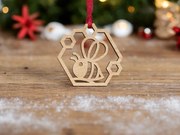 Intra απο ξύλο plywood 3mm-4mm πάχος – Στολίδι χριστουγεννιάτικου δέντρου μελισσών 10x10 cm INTRAVECTRY-MY545469