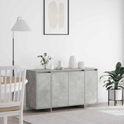 vidaXL Πλαϊνό γραφείο Γκρι σκυροδέματος 135 x 41 x 69 cm