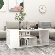 Τραπεζάκι Σαλονιού Γυαλιστερό Λευκό 100x50x40 εκ. Επεξ. Ξύλο 806927