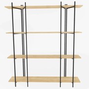 Βιβλιοθήκη Moss 875ZNA4550 160x29,6x180cm Oak
