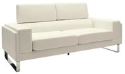 Καναπές Shea 3θέσιος PU ivory-inox 198x80x87εκ