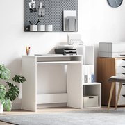 vidaXL Λευκό Γραφείο Υπολογιστή Λευκό Μοριοσανίδα Κανονικό Αποθήκευση