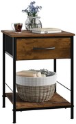 Κομοδίνο 40x30x55cm MDF με Μεταλλικό Σκελετό &amp; Υφασμάτινο Συρτάρι Etoile SD-081