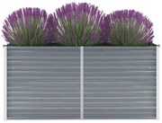 vidaXL Ζαρντινιέρα Υπερυψωμένη Γκρι 160x40x77 εκ. Γαλβανισμ. Χάλυβας
