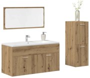 vidaXL Σετ Επίπλων Μπάνιου 3 Τεμαχίων Τεχνίτης Δρυς από Τεχν. Ξύλο