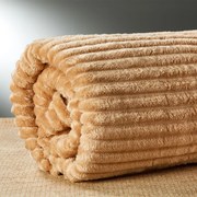 Κουβέρτα Fleece Υπέρδιπλη (220x240) Whitegg Ριγέ AW2023 Μπεζ