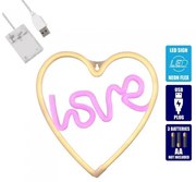 Διακοσμητικό Φωτιστικό Neon Led Θερμό Λευκό Love &amp; Heart 78591 Globostar 78591 Πολύχρωμο