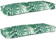vidaXL Σετ Μαξιλαριών Πάγου Floral 2 pcs Μοτίβο φύλλων 100 x 40 x 8 εκ